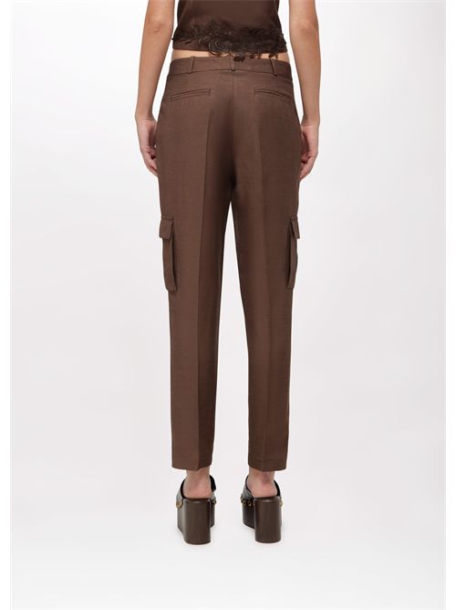 Pantaloni cargo in misto lino BLUGIRL BLUMARINE | RA6095T8823/90913